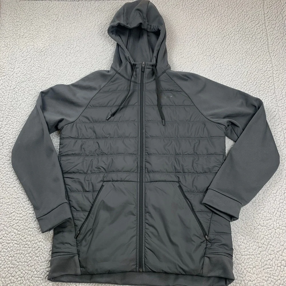 Nike Therma Fit‎ Men's Gray Full Zip Hoodie Jacket Large Lightweight Athleisure